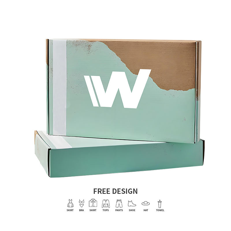 Scatole per imballaggio di abbigliamento in ondulato verde acqua