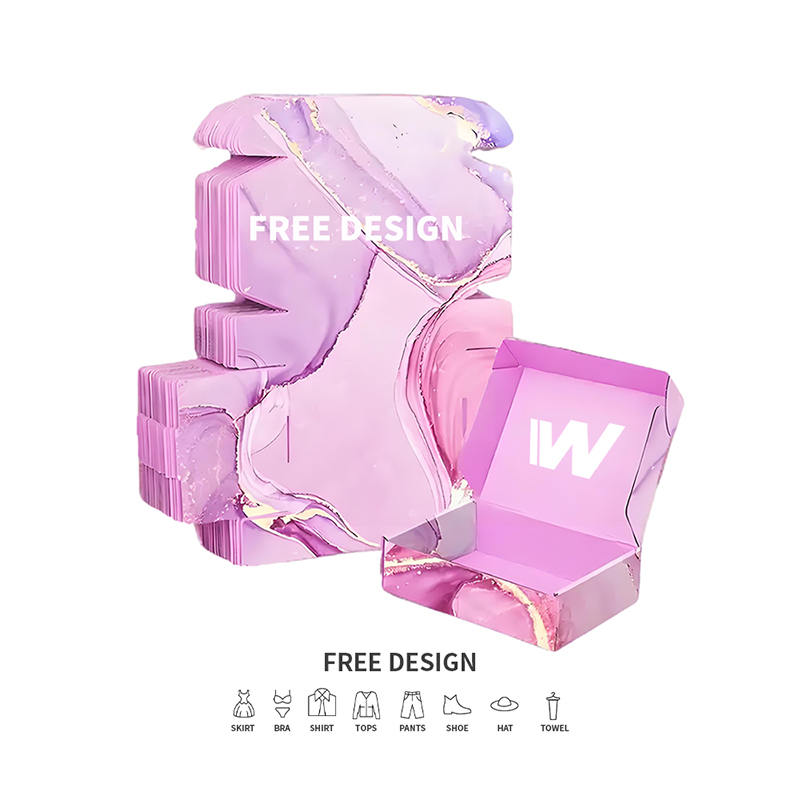 Scatole per imballaggio di abbigliamento ondulato in marmo viola