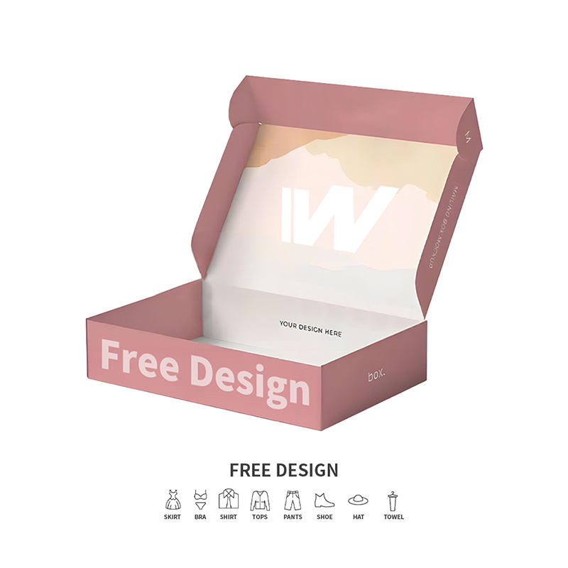 Scatole per imballaggio di abbigliamento ondulato rosa morbido