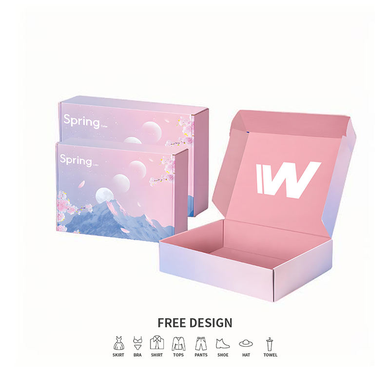 Scatole per imballaggio di abbigliamento in ondulato sfumato pastello