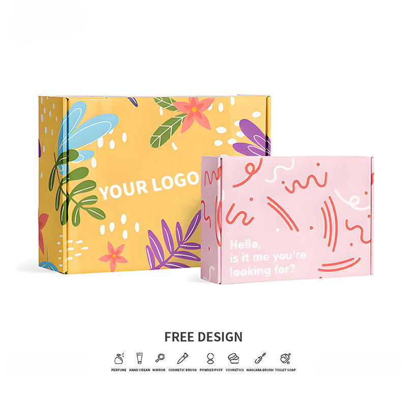 Scatole per imballaggio cosmetico ondulato colorato naturale